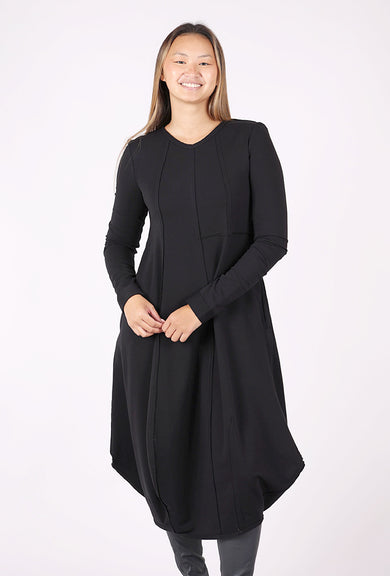 Kedziorek Dimensional Seams Lantern Dress, Black 