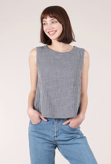 Bibico Pippa Top, Navy Check 