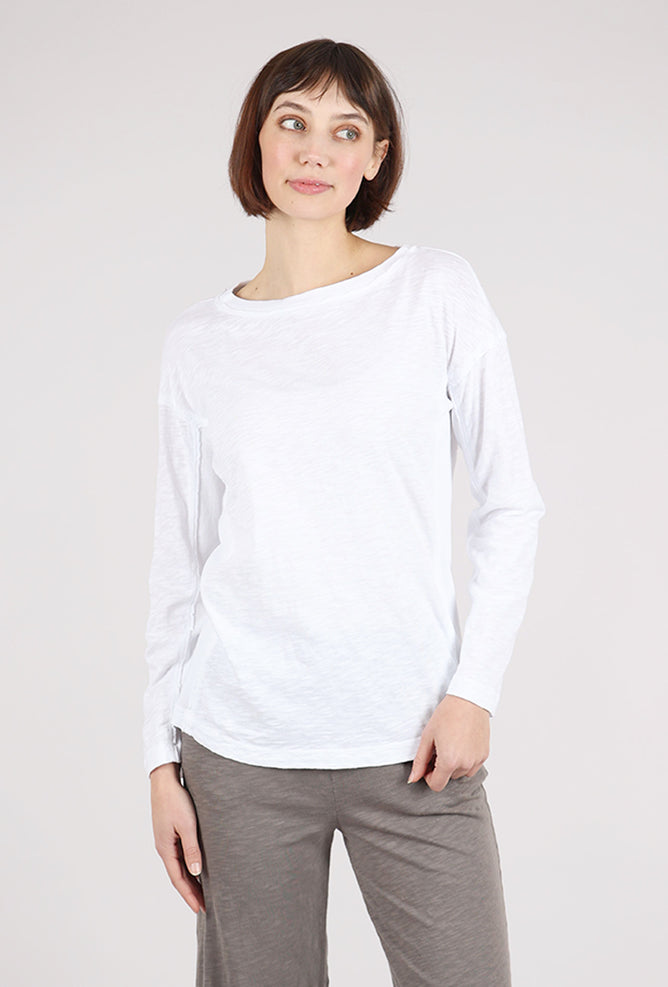 Mododoc Open Crew Long Tee, White 