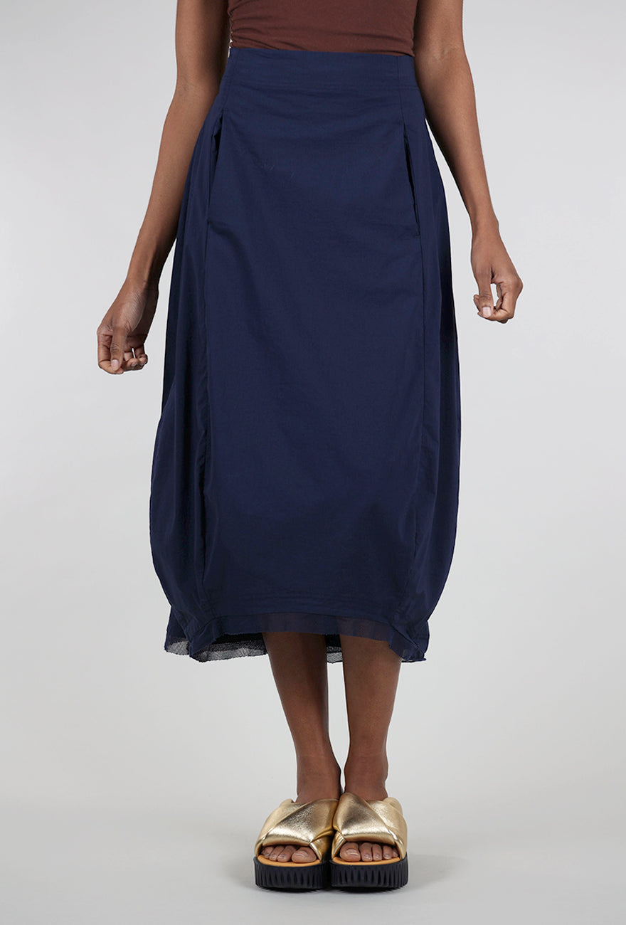 Rundholz CLT Mesh Details A-Line Skirt, Navy 