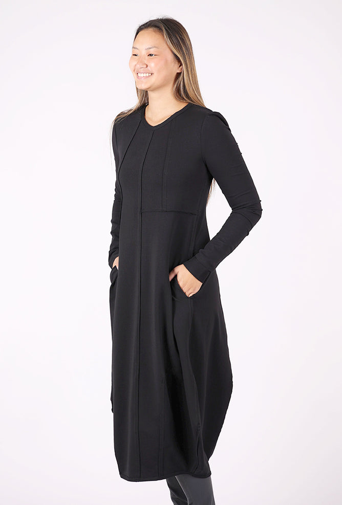 Kedziorek Dimensional Seams Lantern Dress, Black 
