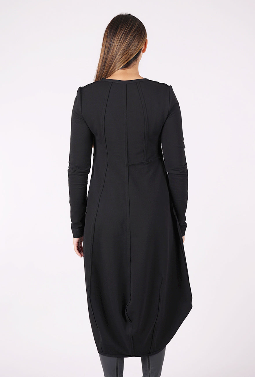 Kedziorek Dimensional Seams Lantern Dress, Black 