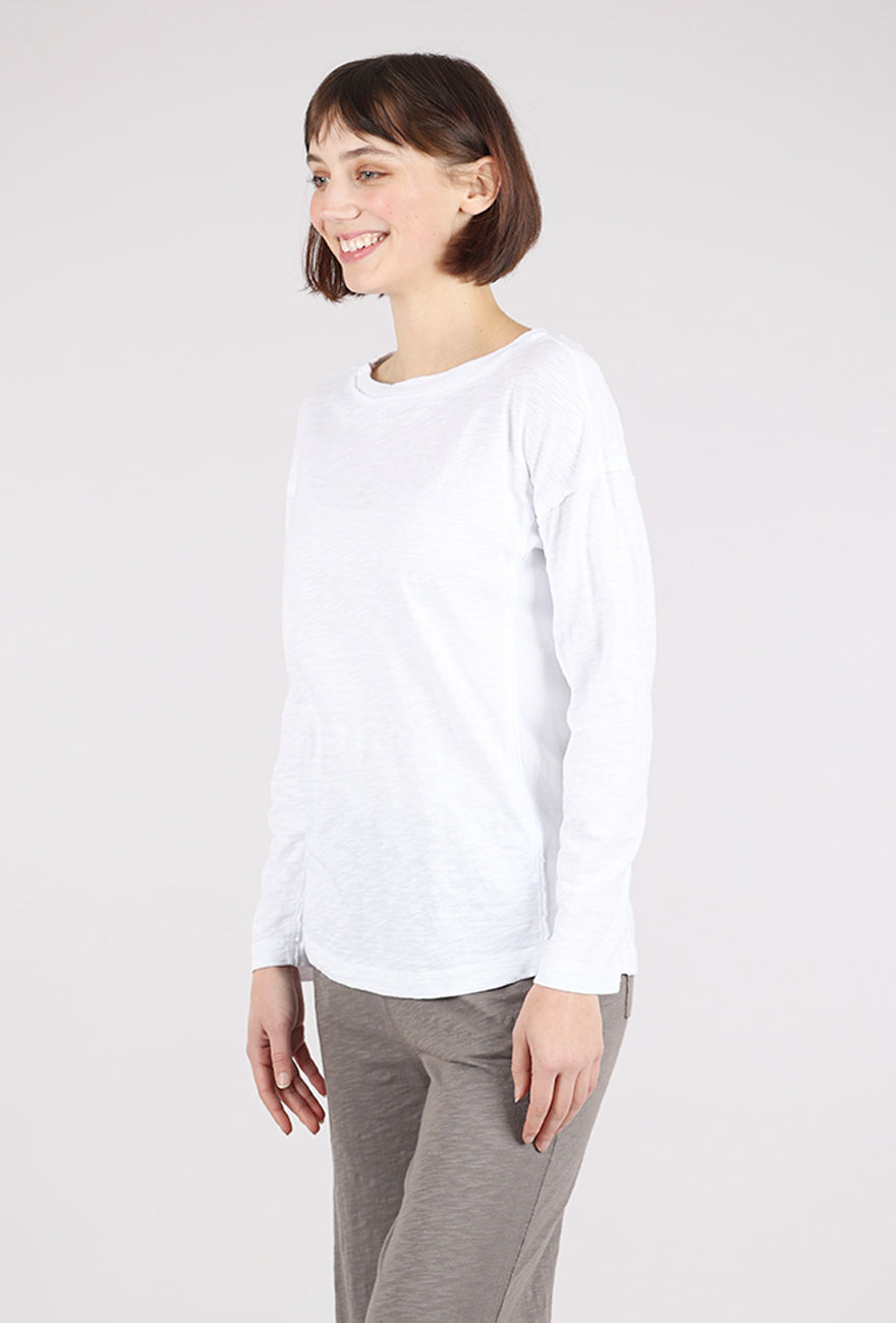 Mododoc Open Crew Long Tee, White 