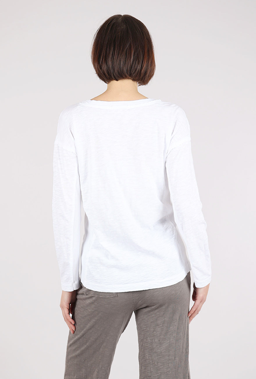 Mododoc Open Crew Long Tee, White 