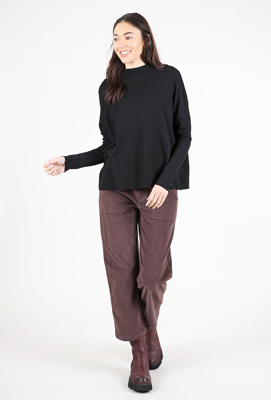 By Basics Short Funnel Wide Sweater, Black 