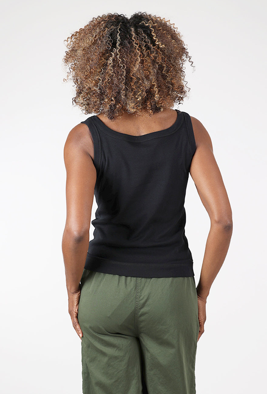 Organic Cotton Tank, Black Angle 3