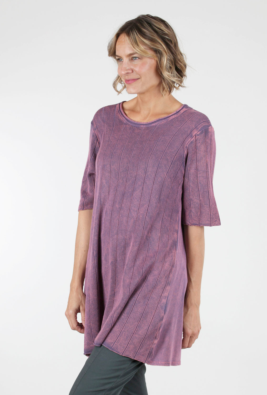 M. Rena Contrast Front Elbow Tunic , Lilac 