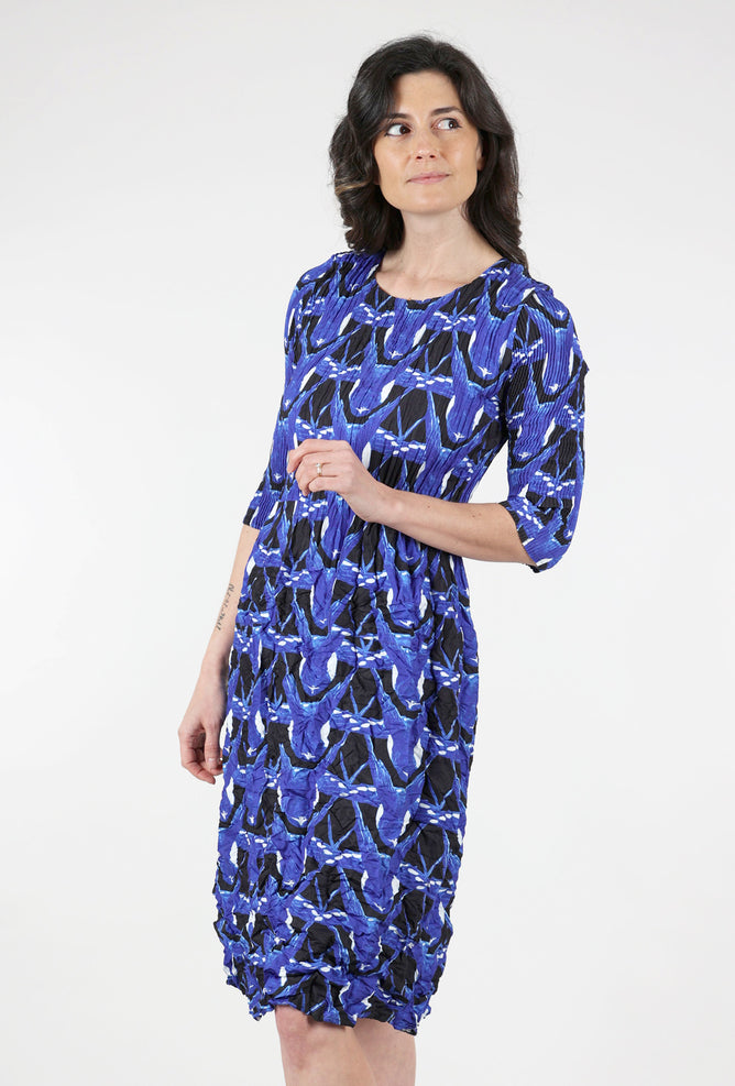 Alquema 3/4-Sleeve Smash Dress, Bluefly 