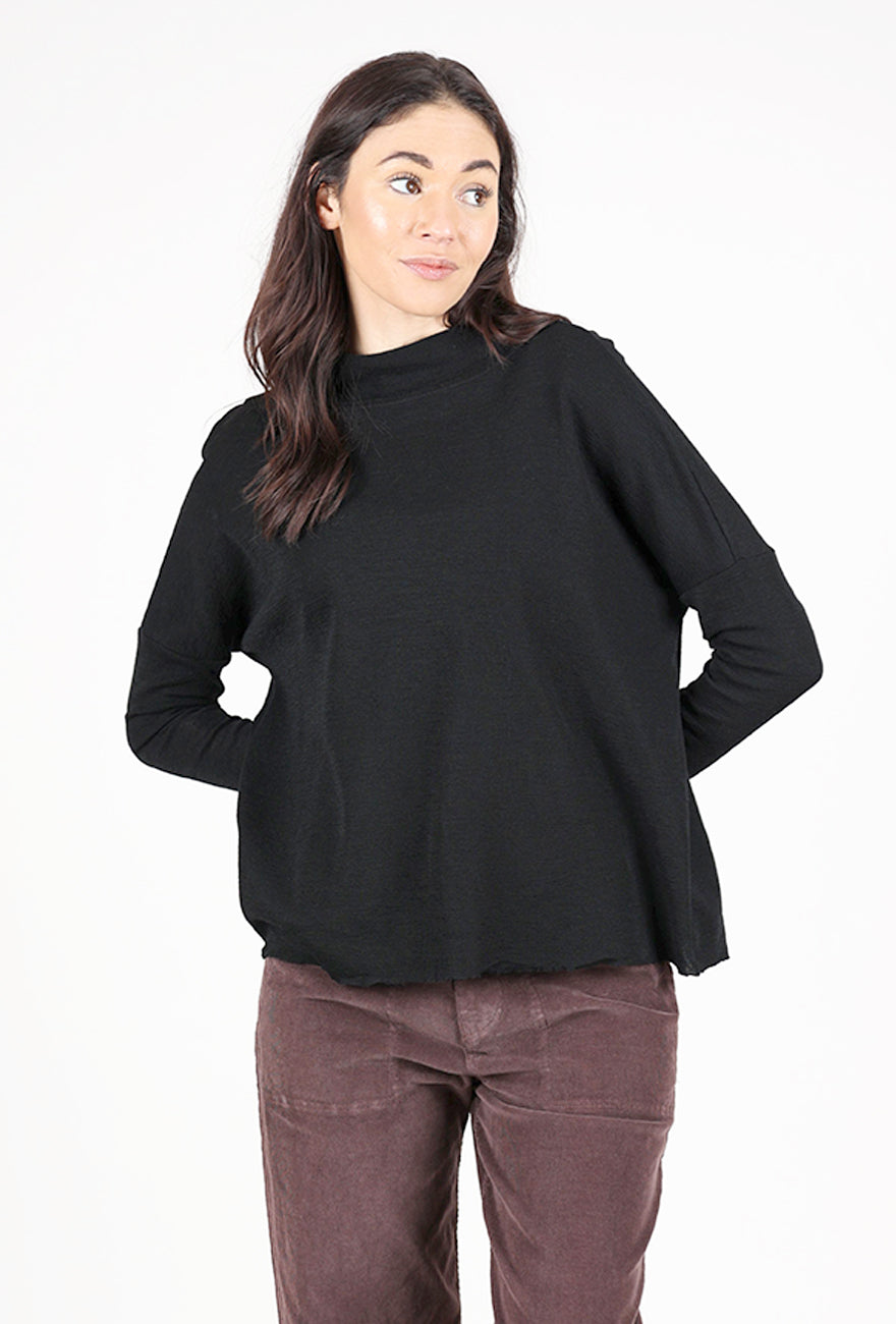 By Basics Short Funnel Wide Sweater, Black 