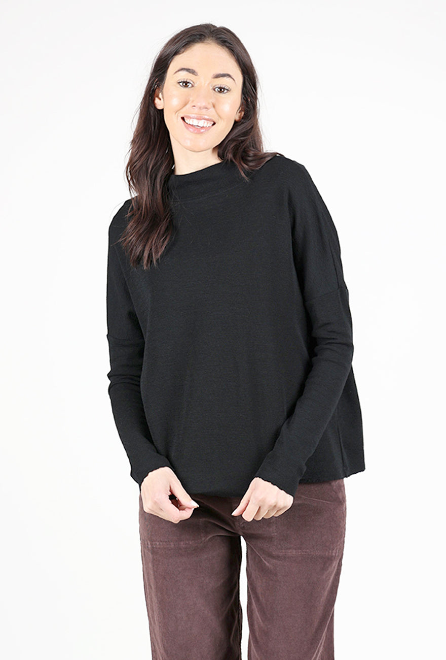 By Basics Short Funnel Wide Sweater, Black 