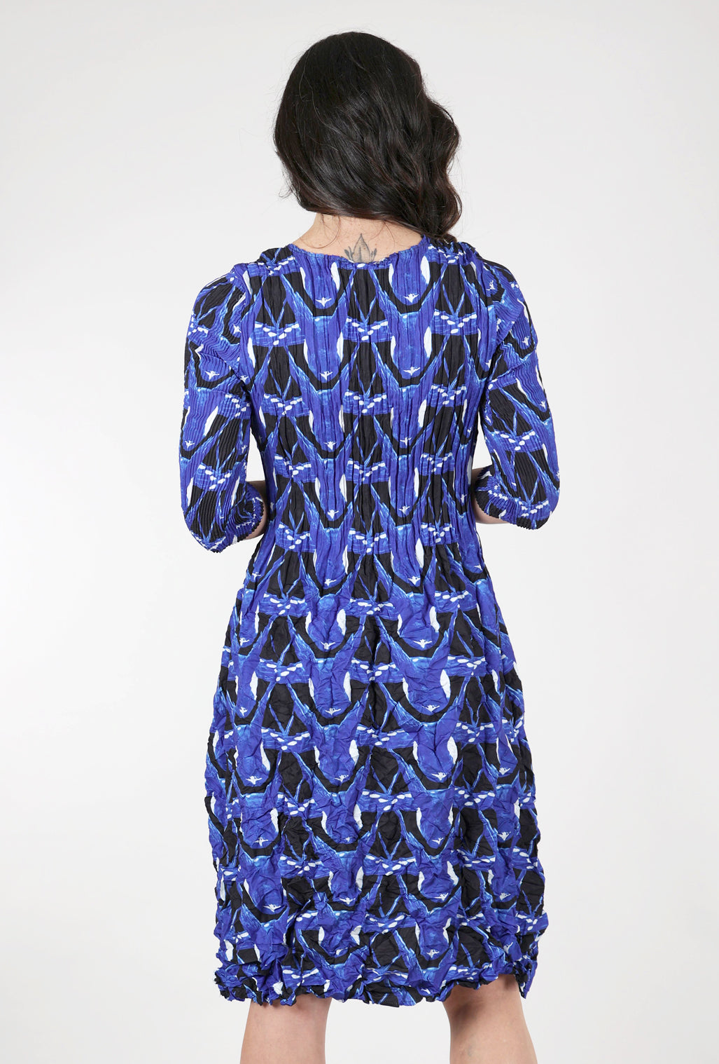 Alquema 3/4-Sleeve Smash Dress, Blue Fly 