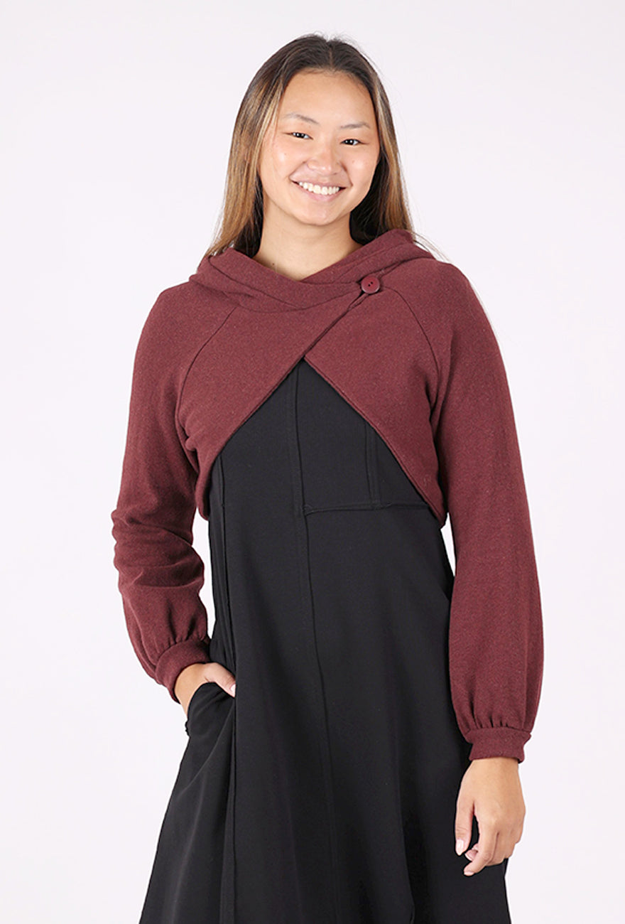 Studio B3 Puvy Cropped Jacket, Burgundy 