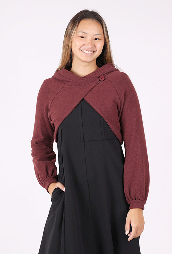 Studio B3 Puvy Cropped Jacket, Burgundy 