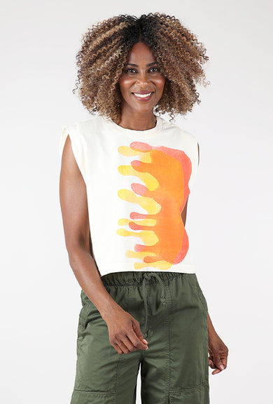 Go To Devil Blob Joan Muscle Tee, Off White 