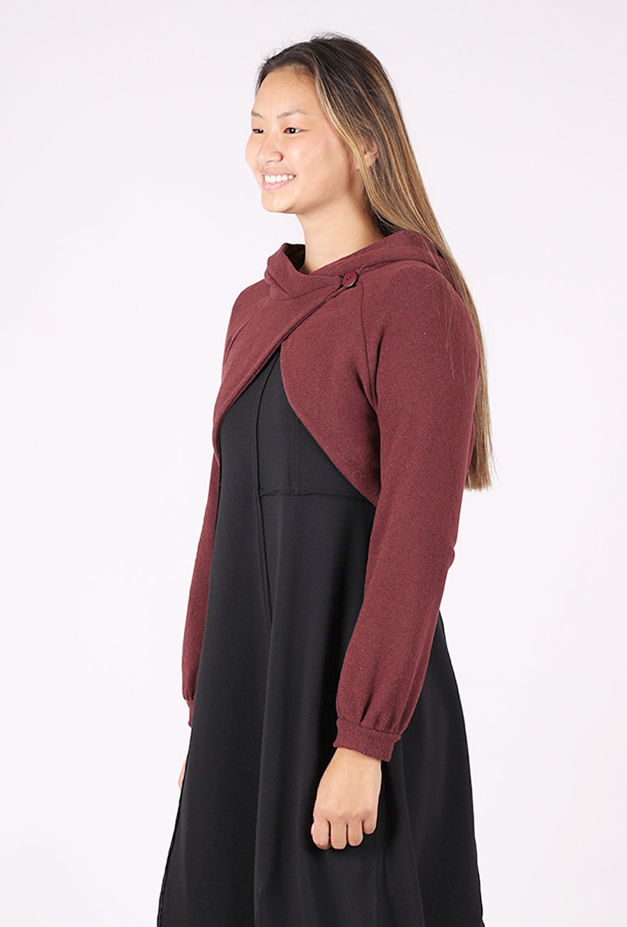 Studio B3 Puvy Cropped Jacket, Burgundy 