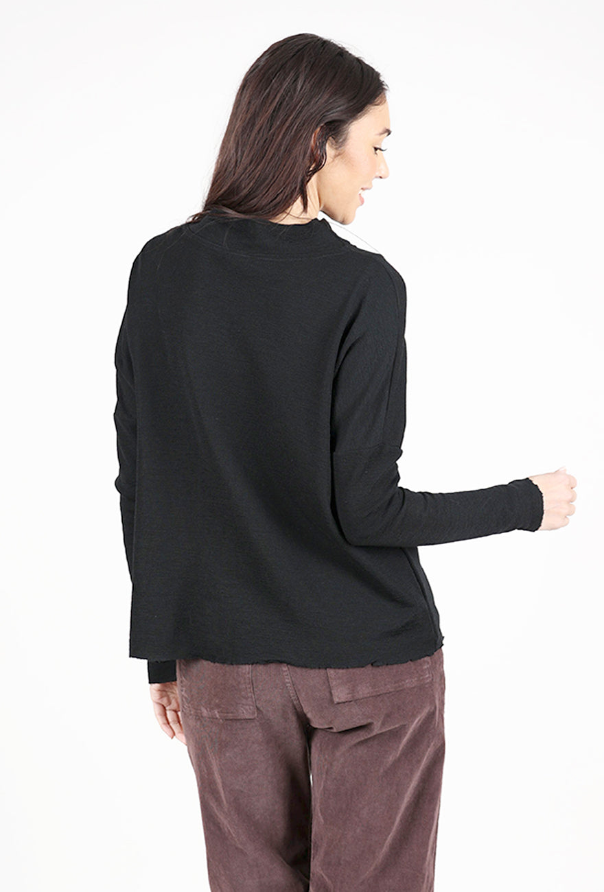 By Basics Short Funnel Wide Sweater, Black 
