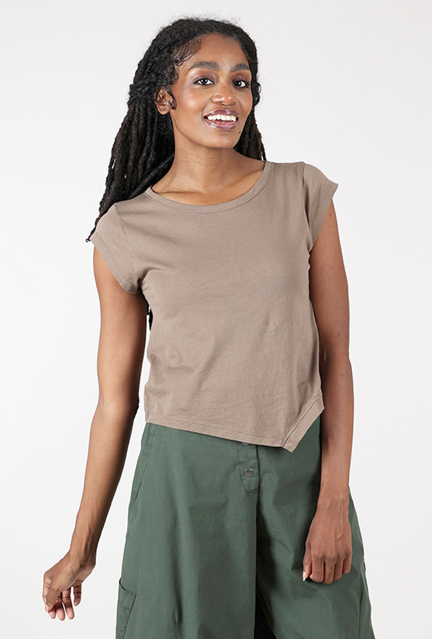 Lurdes Bergada Trim Cap Asym Tee, Hazel 