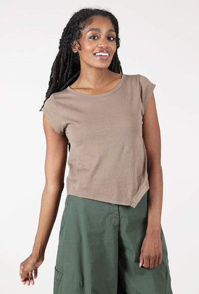 Lurdes Bergada Trim Cap Asym Tee, Hazel 