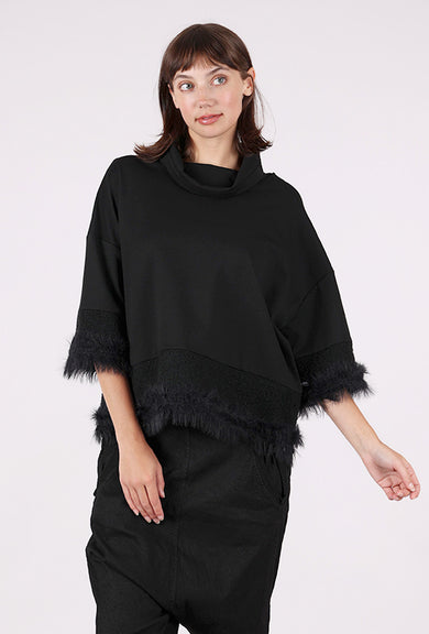 XD Xenia Design Kova Fringed Top, Black 