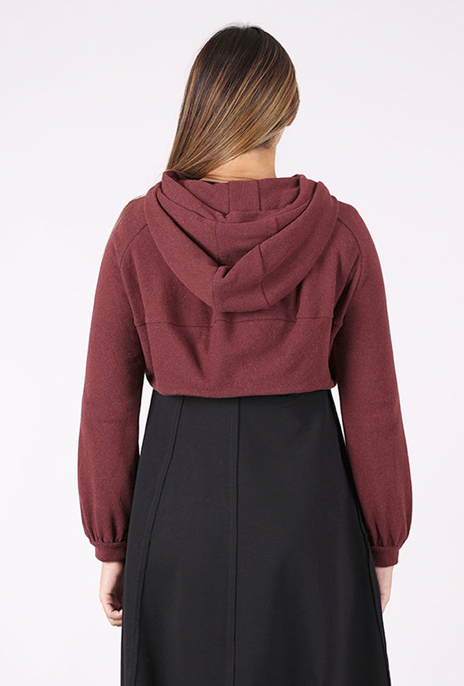 Studio B3 Puvy Cropped Jacket, Burgundy 