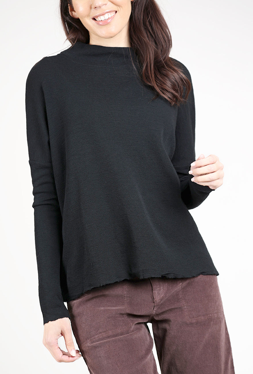 By Basics Short Funnel Wide Sweater, Black 