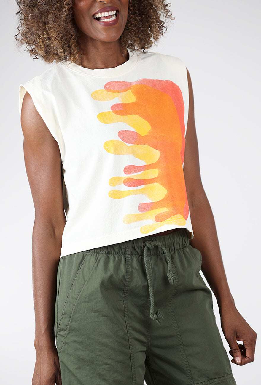 Blob Joan Muscle Tee, Off White Angle 4