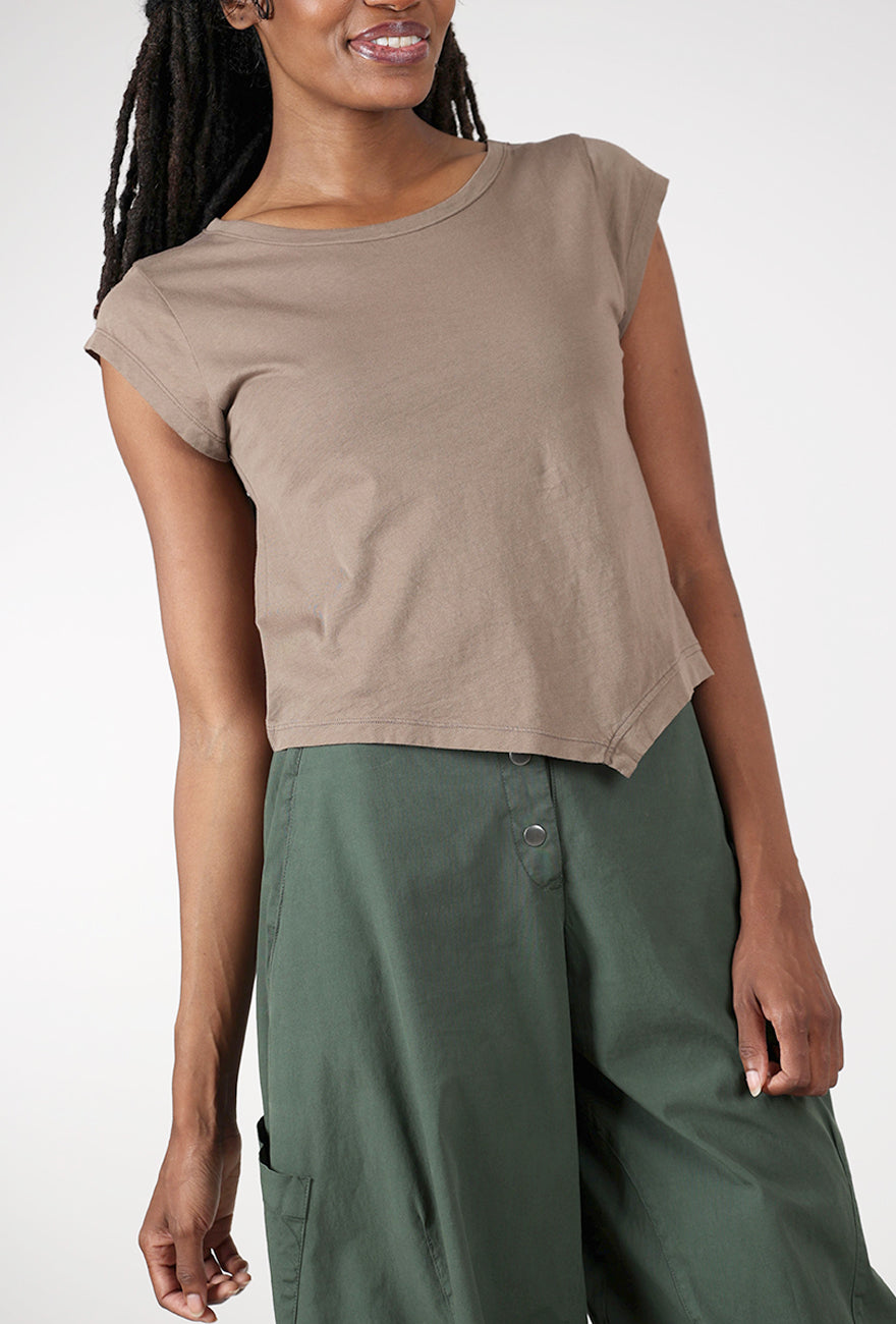 Lurdes Bergada Trim Cap Asym Tee, Hazel 