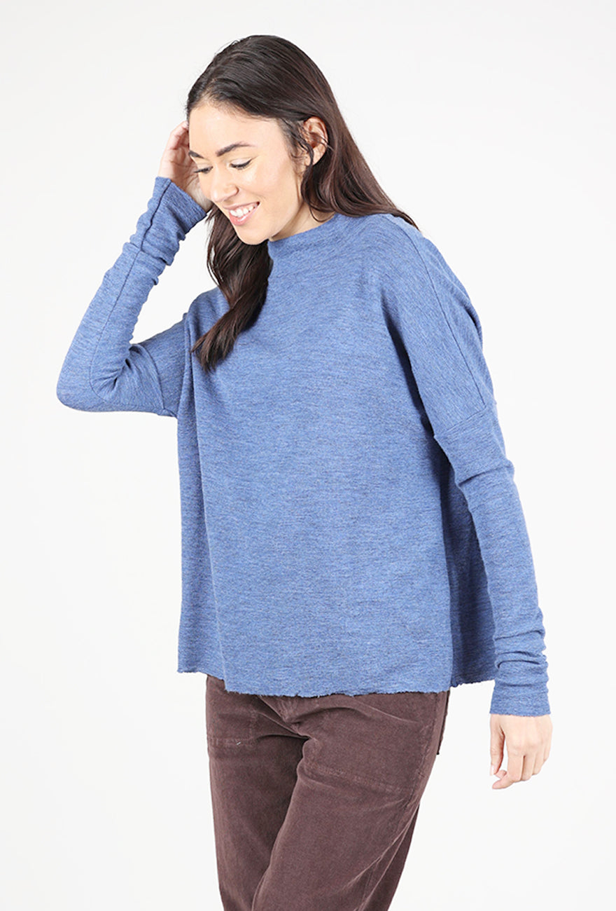 By Basics Short Funnel Wide Sweater, Indigo Melange 