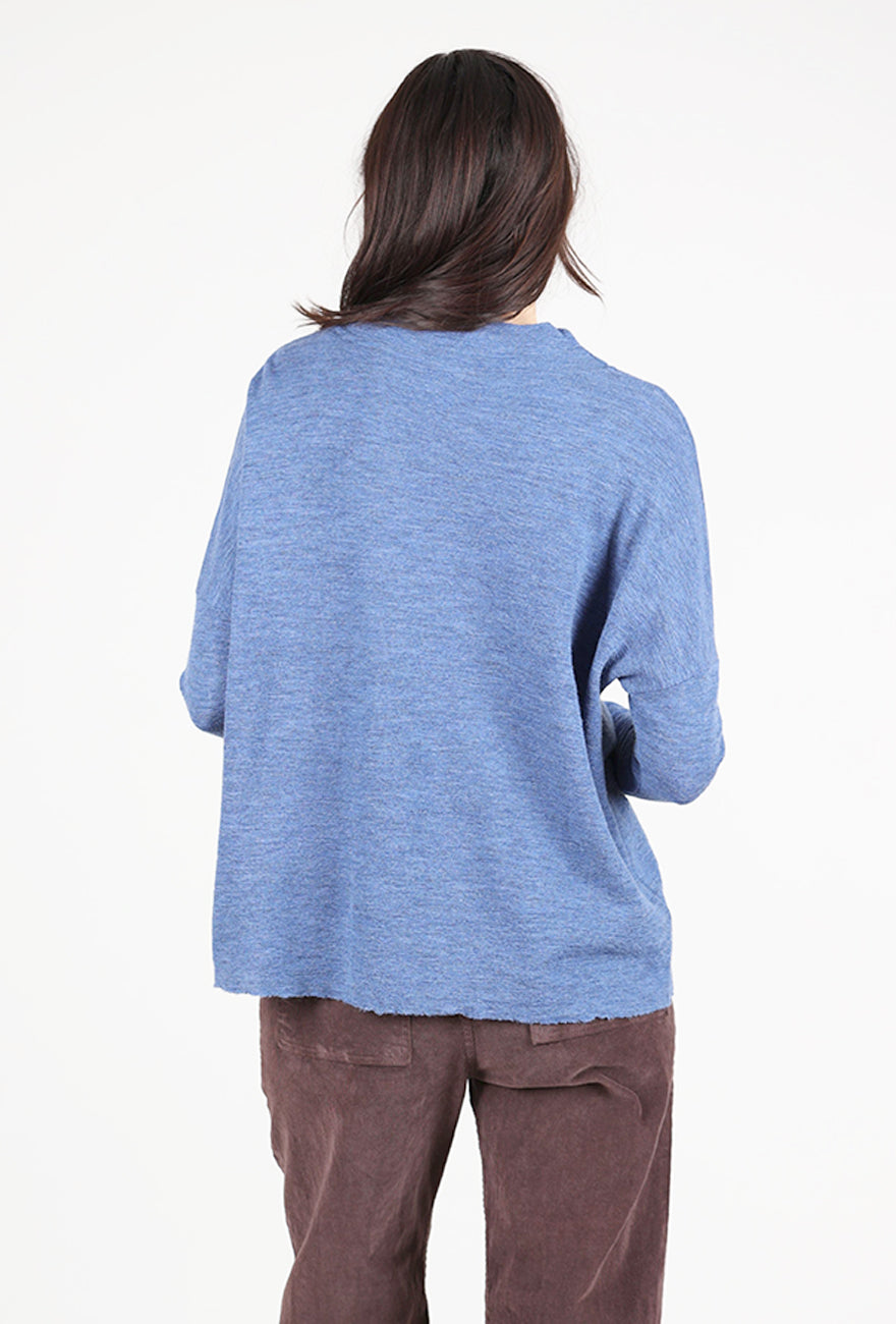 By Basics Short Funnel Wide Sweater, Indigo Melange 