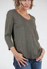 Mododoc Curved-Hem 3/4-Sleeve Tee, Olive 