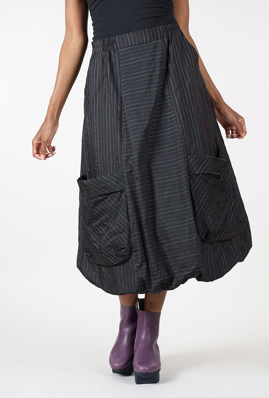 Caitlyn Bell Skirt, Black/Plum