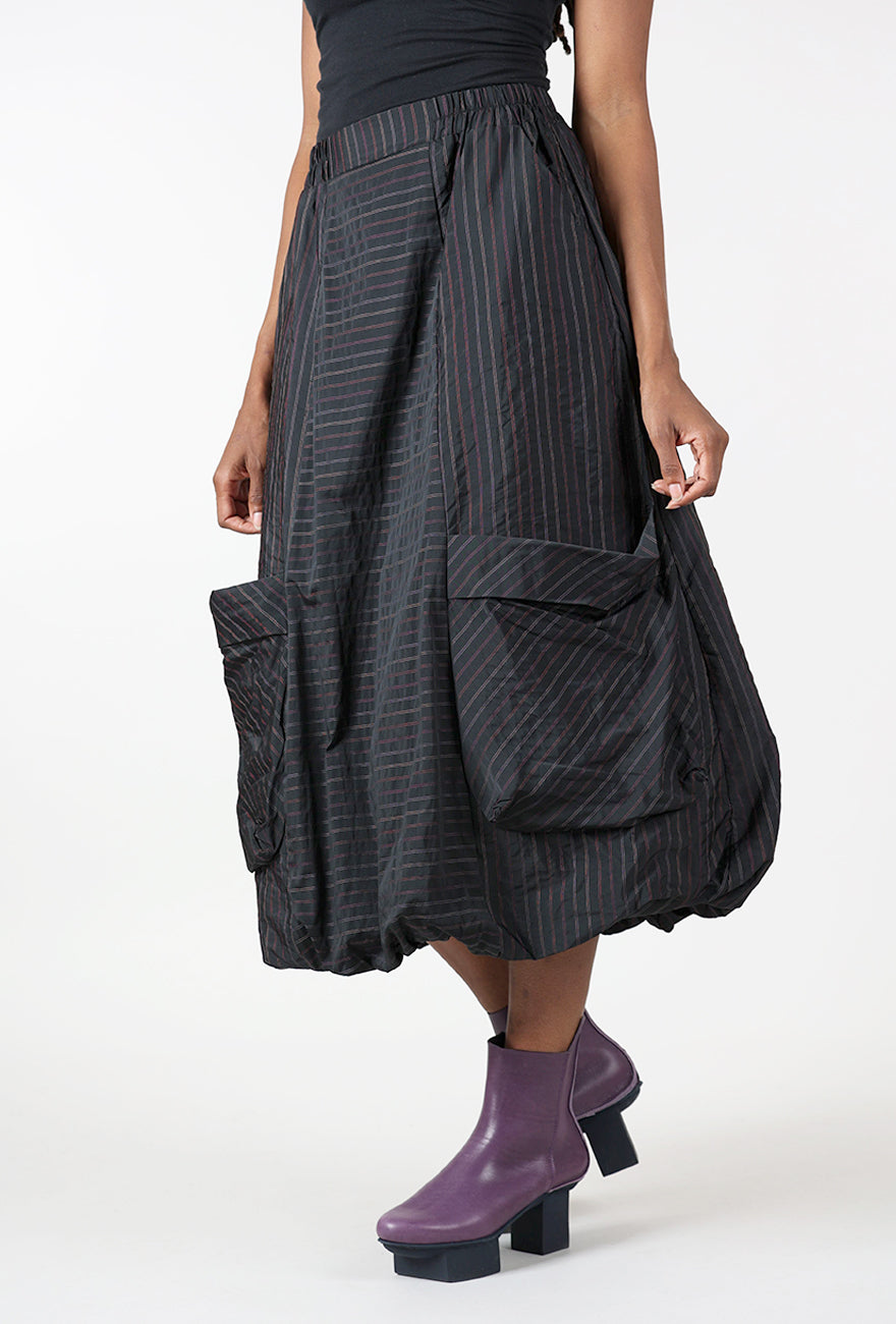 Caitlyn Bell Skirt, Black/Plum Angle 2