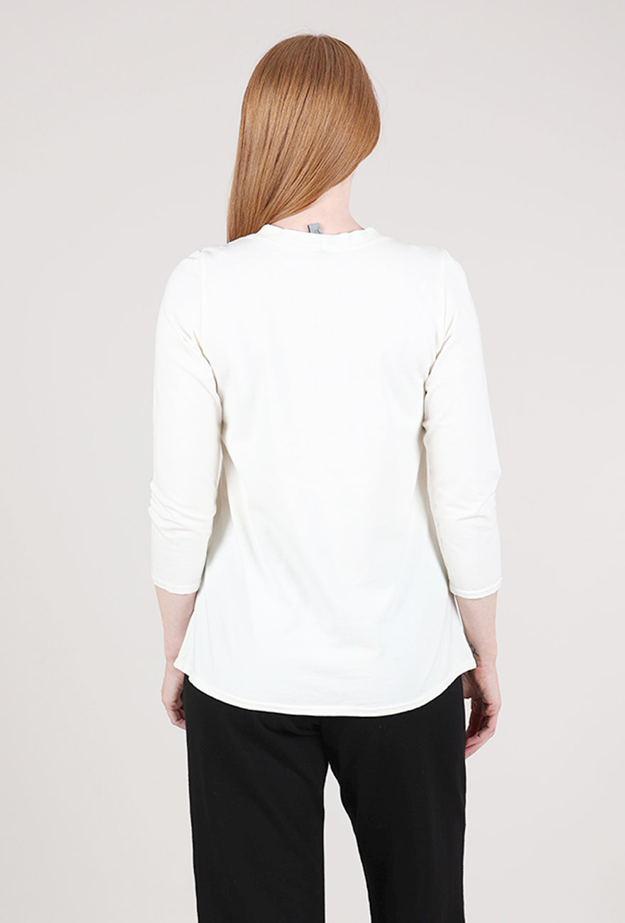 Cynthia Ashby Fitted Silver Graphic Tee, Natural 