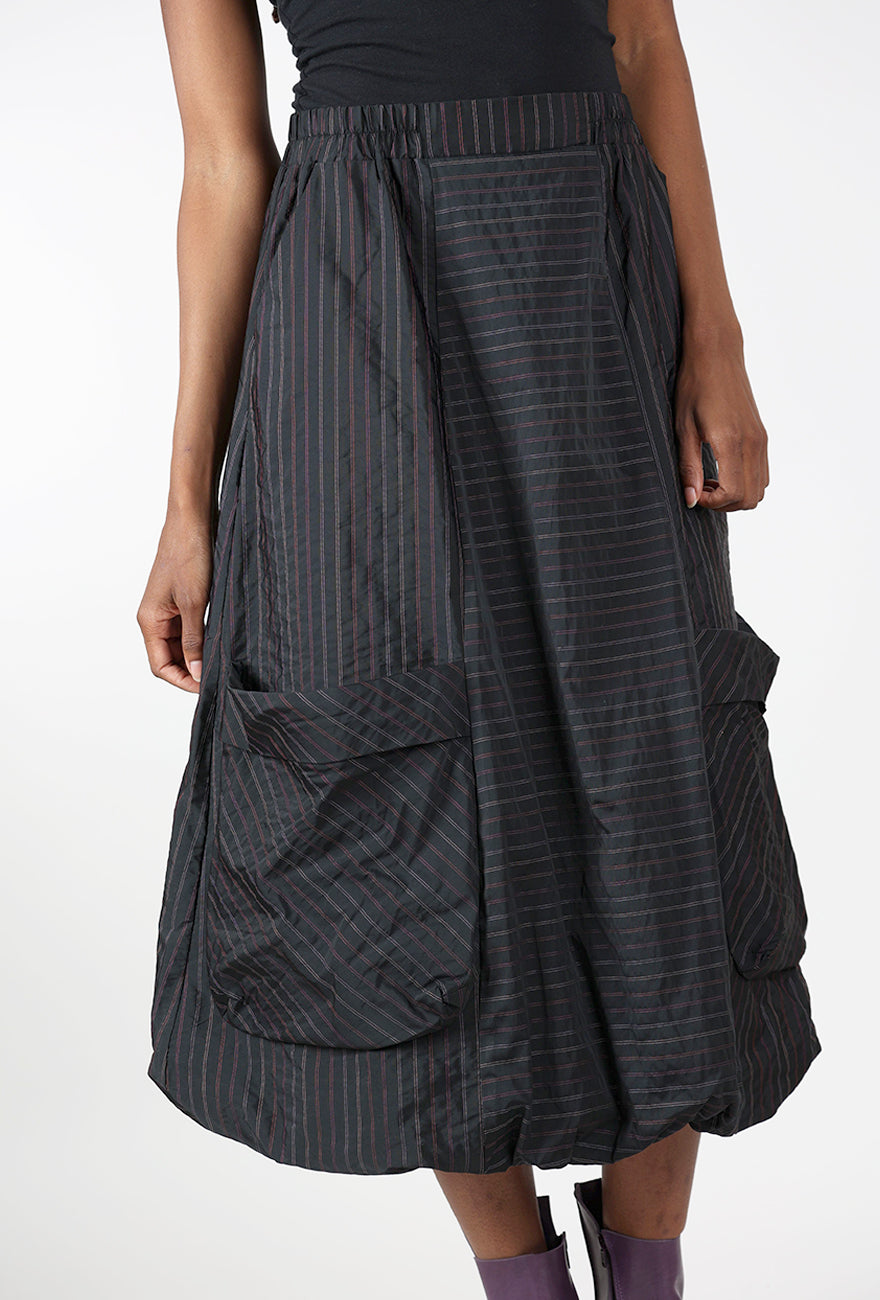 Caitlyn Bell Skirt, Black/Plum