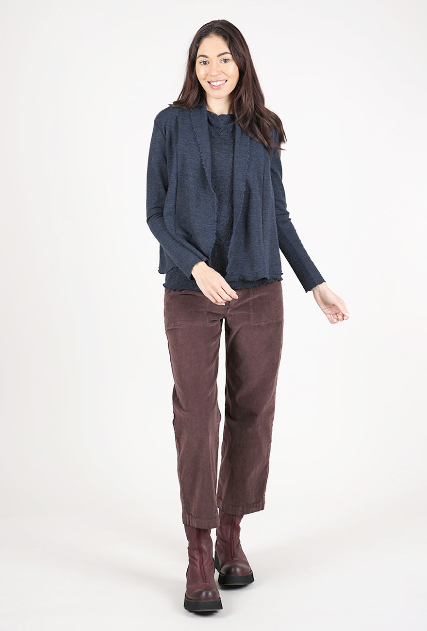 By Basics Raw Edge Short Cardie, Midnight Blue Melange 