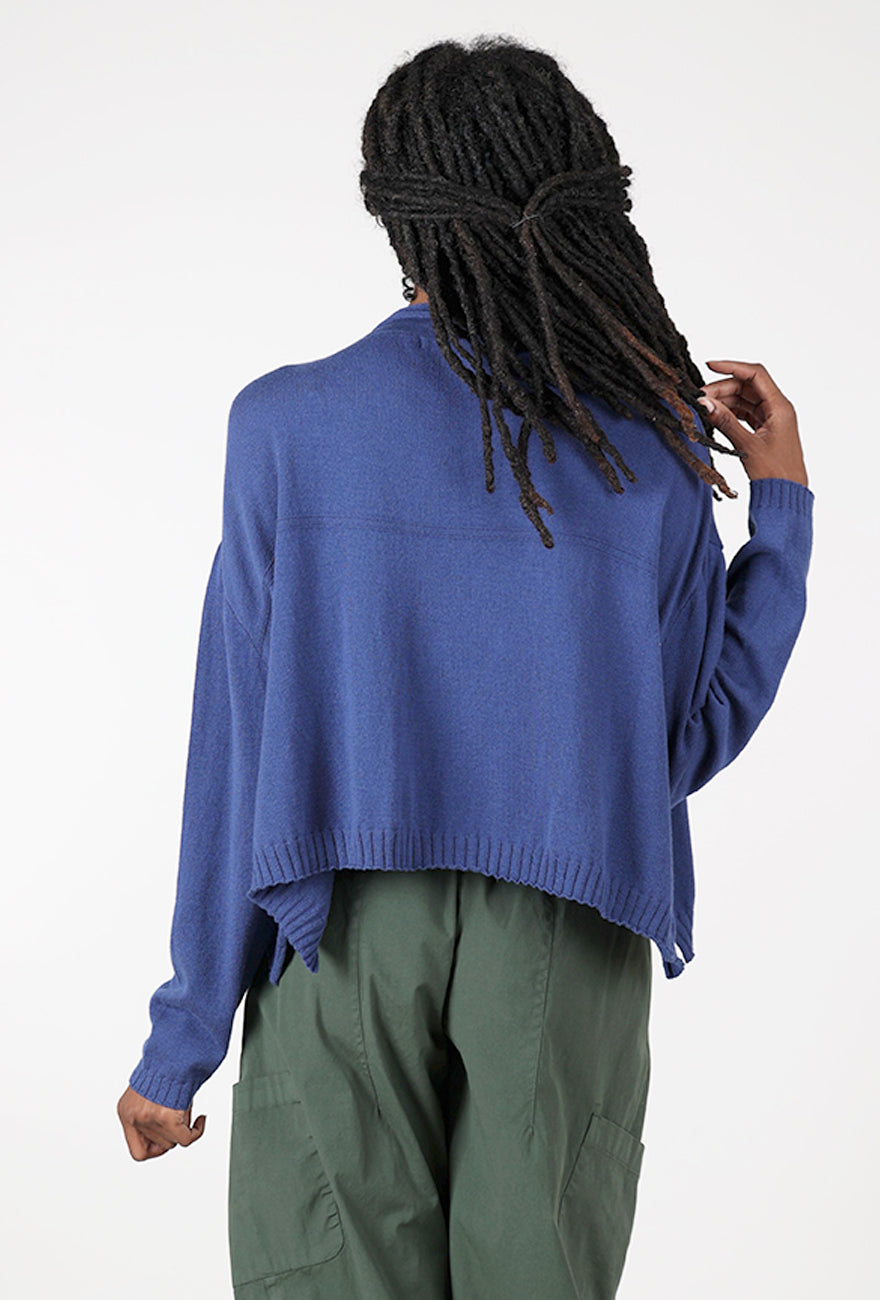 Lurdes Bergada Bias Buttons Cardie, Azure 
