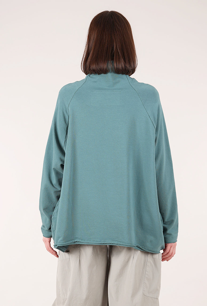 Rundholz French Terry Drape-Neck Sweatshirt, Grass 