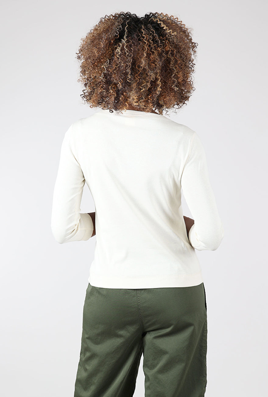 Organic Cotton Boatneck Tee, Raw White