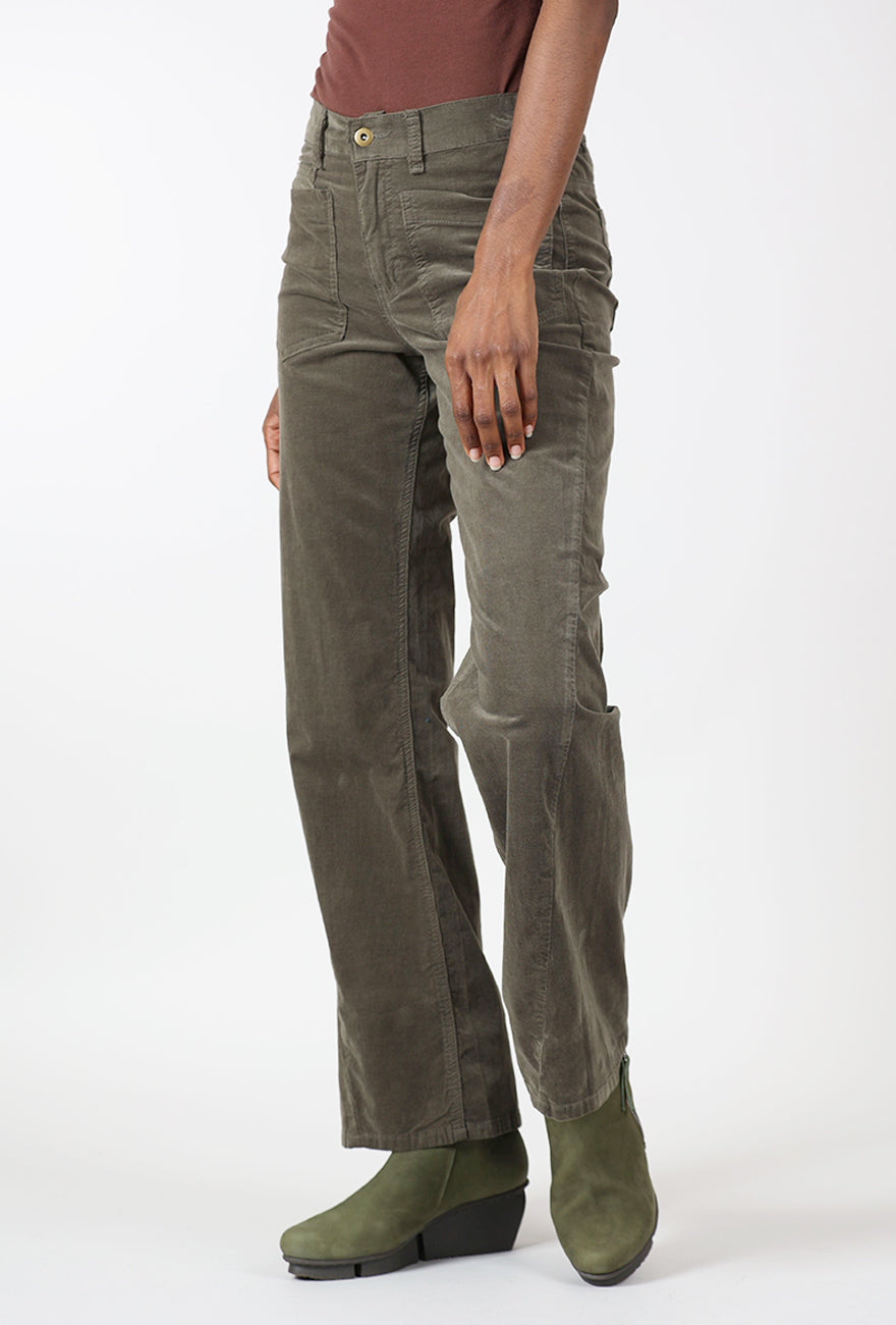 Bailey Velvet Cord, Olive Angle 2