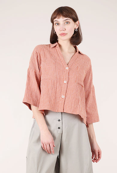 Bibico Cotton Ava Blouse, Rust Check 