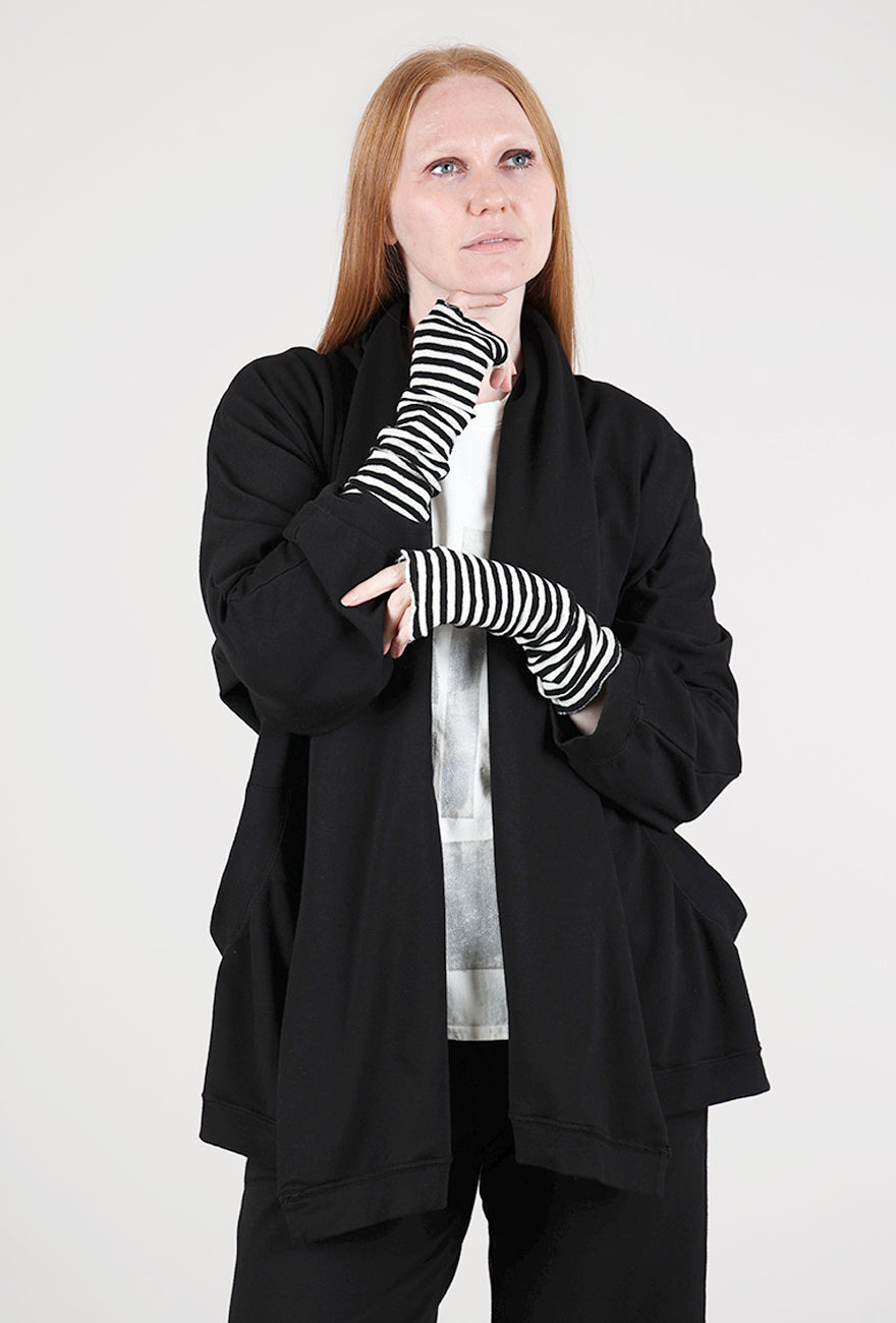 Merino Wool Wrist Warmers, White/Black