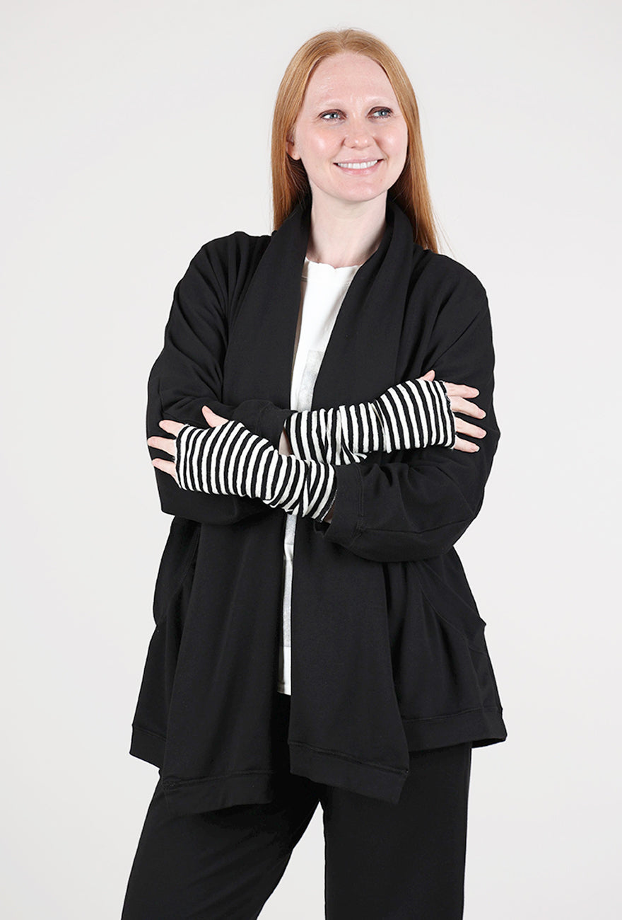 Merino Wool Wrist Warmers, White/Black