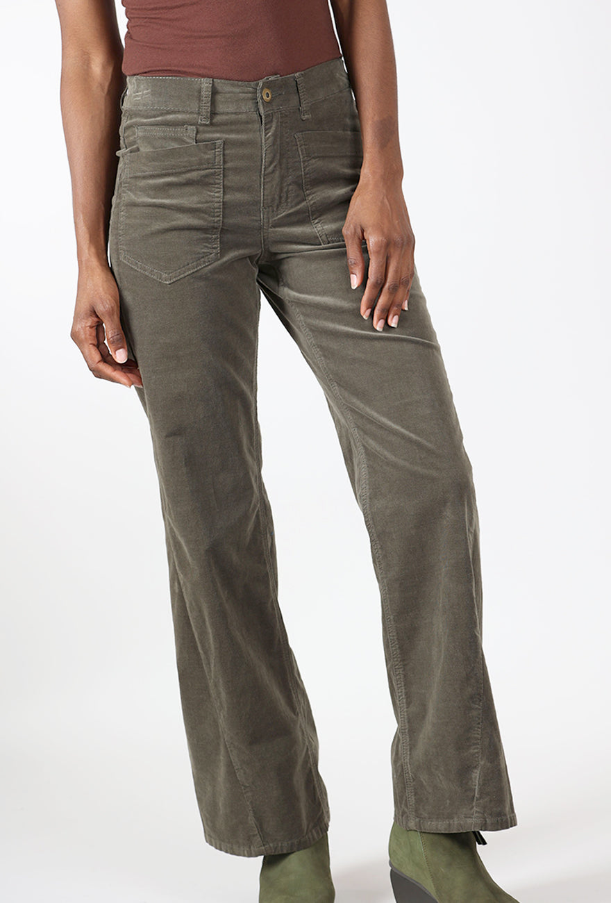 Bailey Velvet Cord, Olive Angle 4