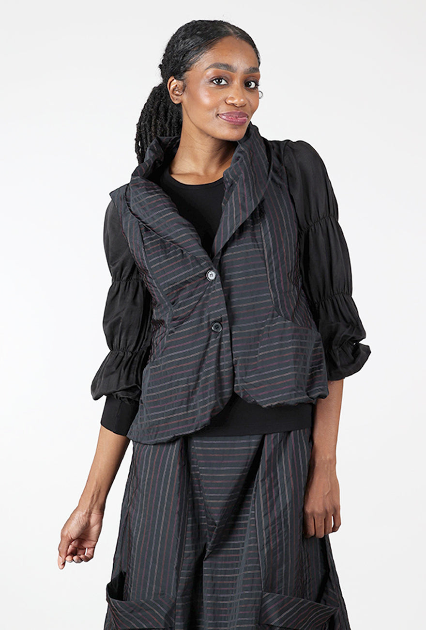 Caitlyn Vest, Black/Plum