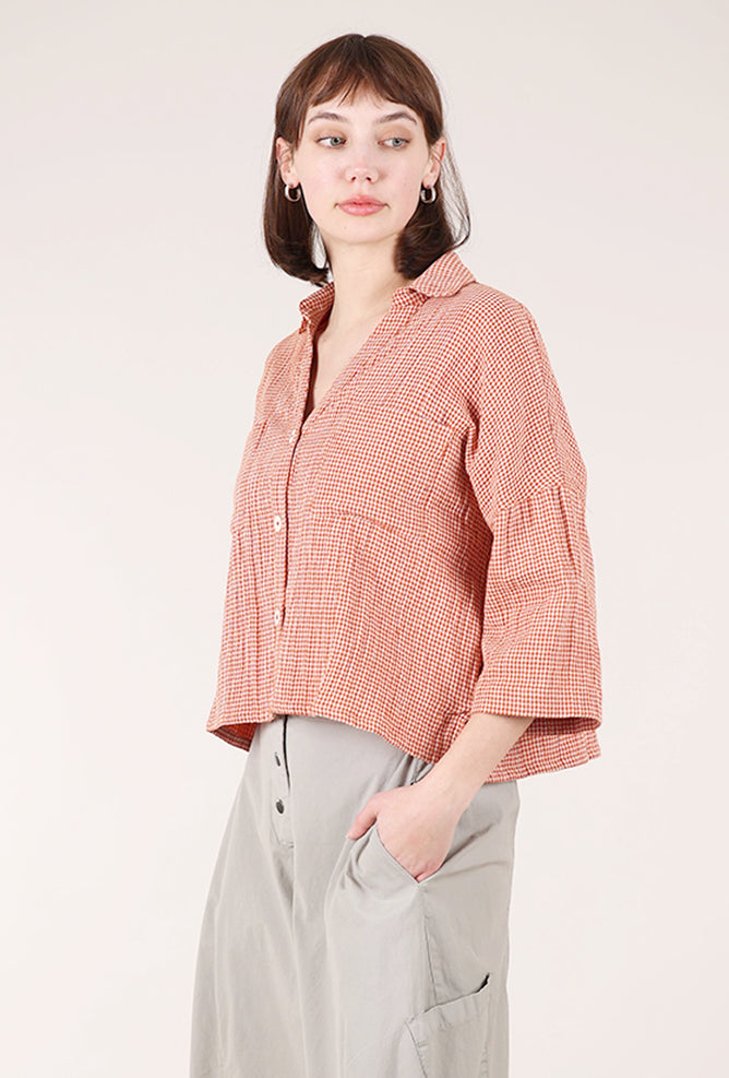 Bibico Cotton Ava Blouse, Rust Check 