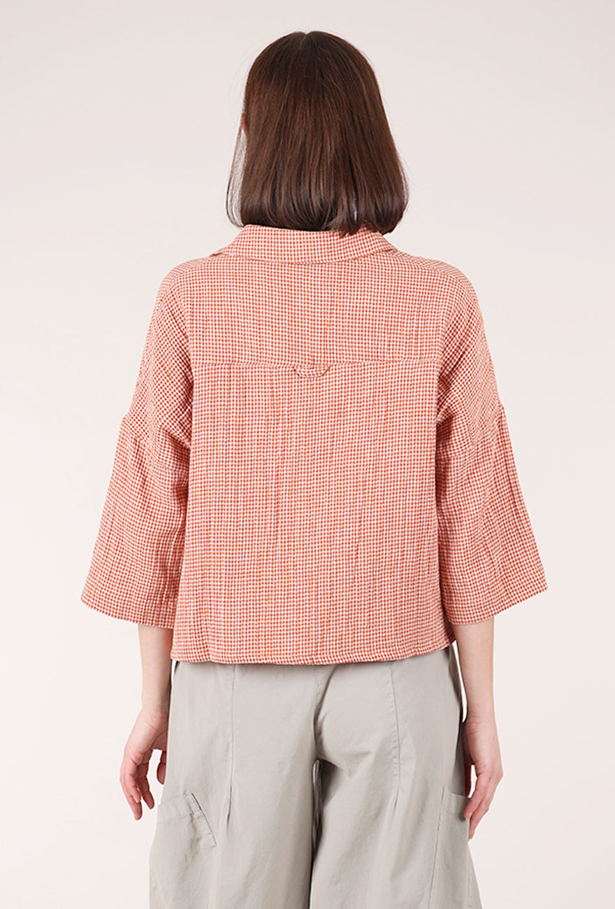 Bibico Cotton Ava Blouse, Rust Check 