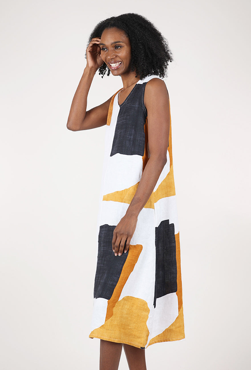 Olivia by Habitat Flax Colorblock Easy Dress, Neutral 