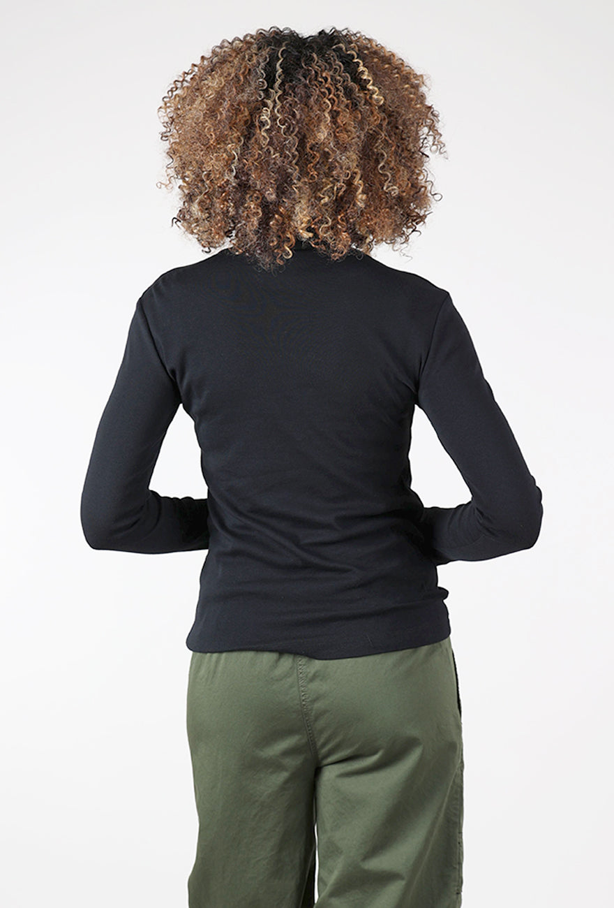 Slim BB Turtleneck, Black Angle 3