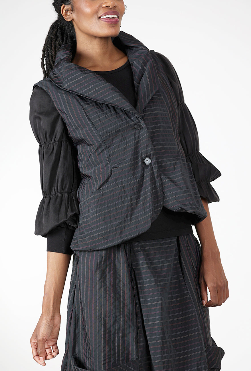 Caitlyn Vest, Black/Plum