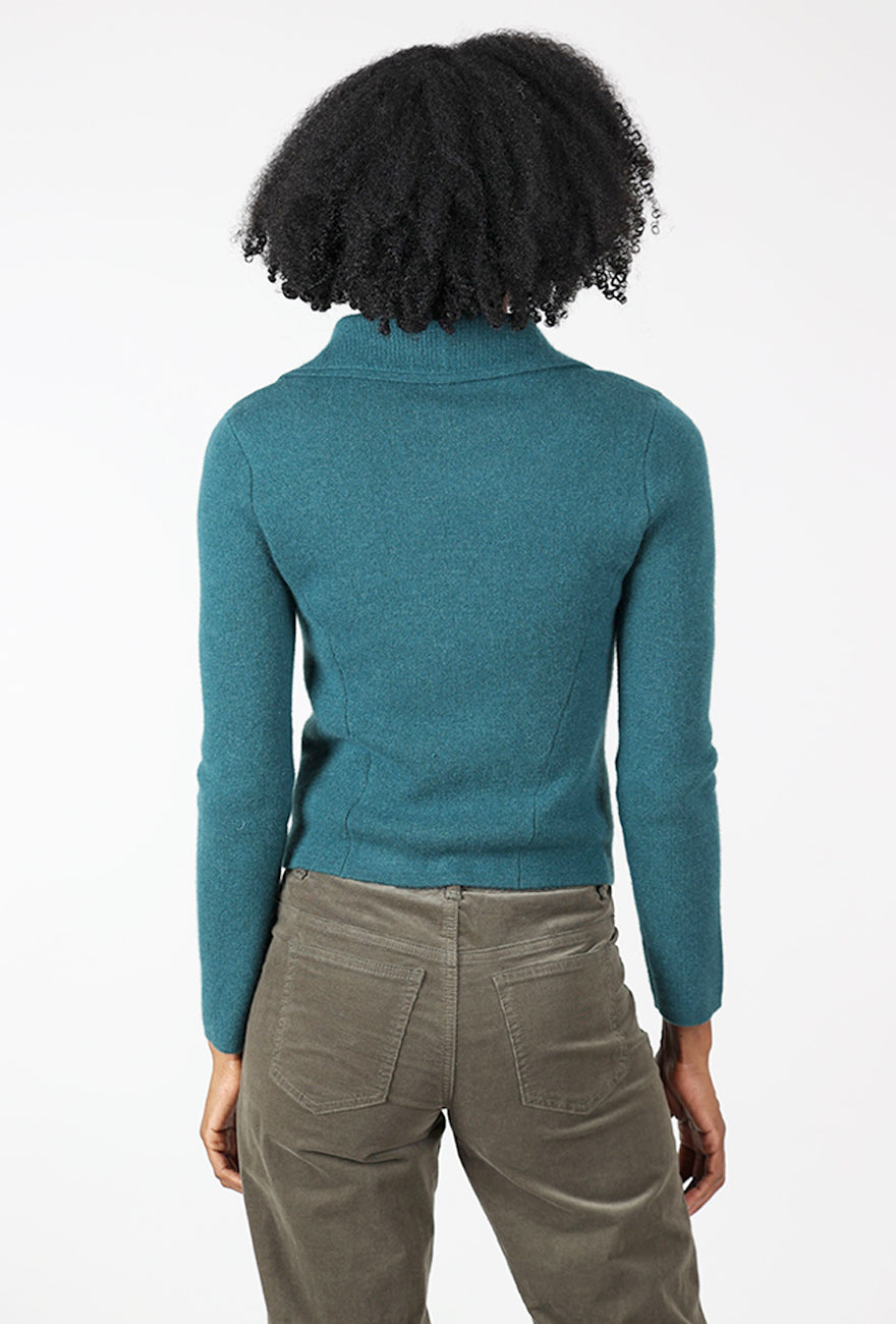 St. Brigid Moto Sweater, Pine Angle 3